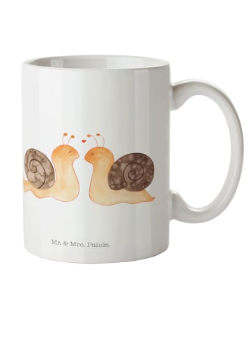 Mr. & Mrs. Panda Kaffeebecher Schnecken Liebe ohne Spruch in Weiß