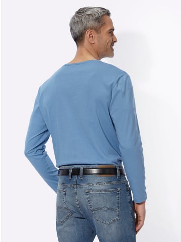 Sieh an! Langarm-Shirt in mittelblau