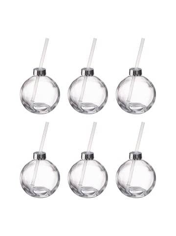 Butlers Butlers Kugel SANTA'S BUBBLE m.Trinkhalm 6er-Set in Durchscheinend