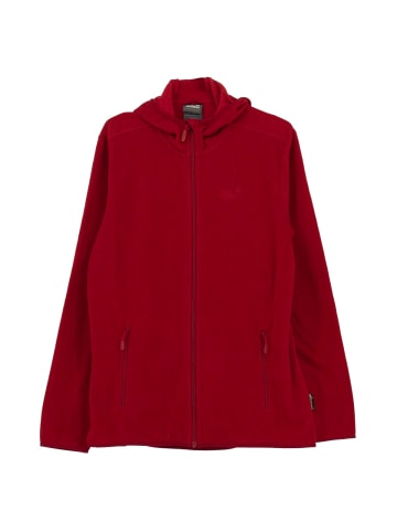 Jack Wolfskin Pullover Sweater Arco Fleece Hooded in Rot