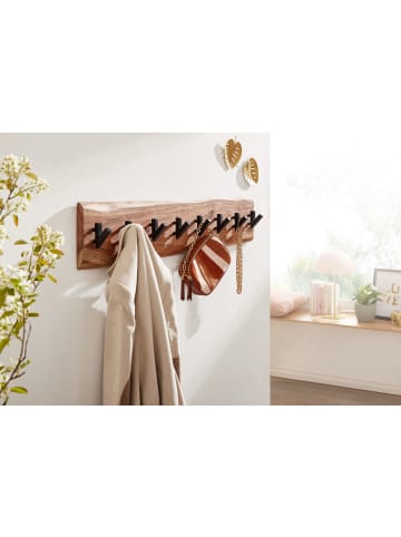 FineBuy Wandgarderobe in Braun / Akazie / 90x9x19