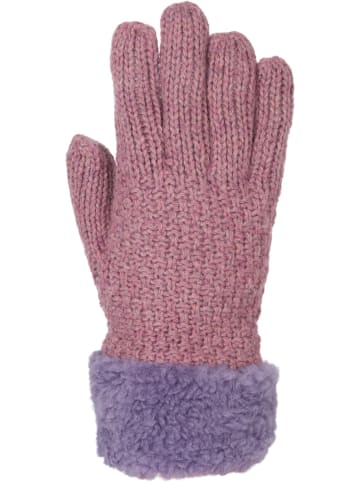 styleBREAKER Strickhandschuhe mit Perlmuster und Fleece in Mauve