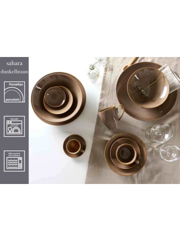 Ritzenhoff & Breker 6er Set Kaffeetassen mit Untertassen Sahara 230 ml in Dunkelbraun