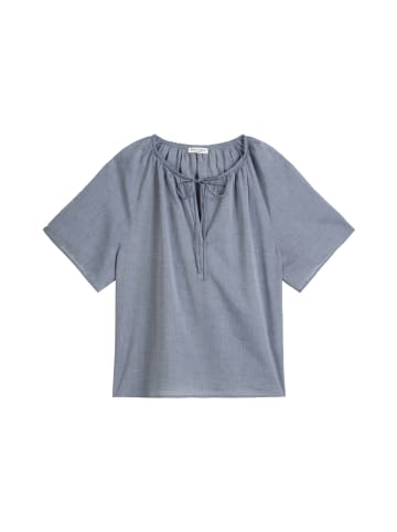 Marc O'Polo Kurzarm-Bluse relaxed in Medium Blue Melange