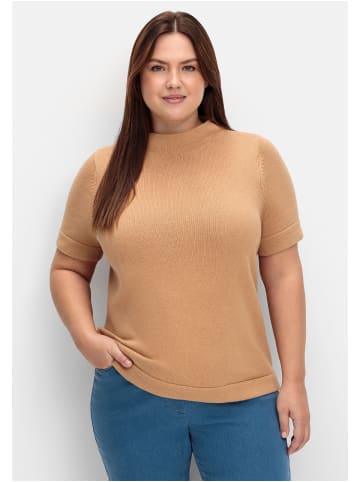 sheego Pullover in camelfarben