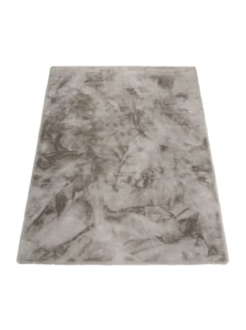 KADIMA DESIGN Hochflor Teppich Shaggy Unifarben Schlafzimmer in Hellgrau