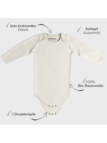 Sämann Baby Body aus 100% Bio-Baumwolle Schlupfbody langarm nicht gerippt Coconut Milk
