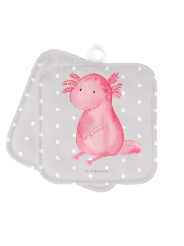 Mr. & Mrs. Panda Topflappen Axolotl Niedlich ohne Spruch in Grau Pastell