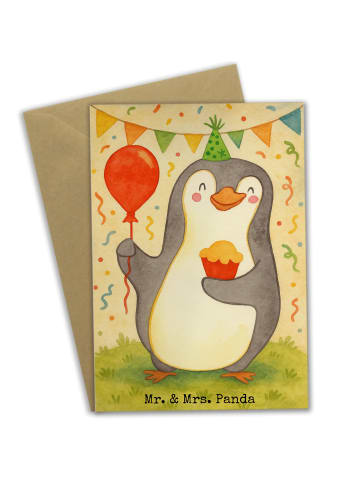 Mr. & Mrs. Panda Klappkarte Pinguin Geburtstag Design ohne Spruch in Weiß