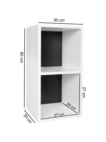 KADIMA DESIGN Standregal mit 2 Fächern: Sonoma Farbton, 30x60x30 cm, Melaminharzbeschichtung in Schwarz