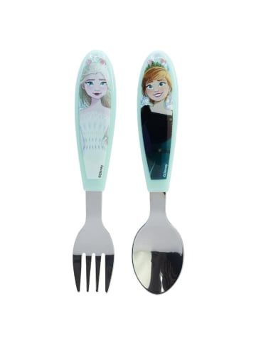 Disney Frozen Kinderbesteck Set 2-teilig – Löffel & Gabel mit Motivgriffen in Blau