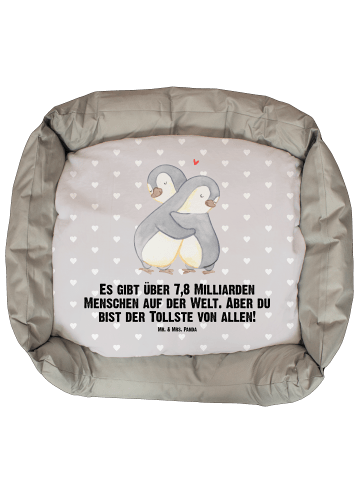 Mr. & Mrs. Panda Hundematratze Pinguine Kuscheln mit Spruch in Grau Pastell