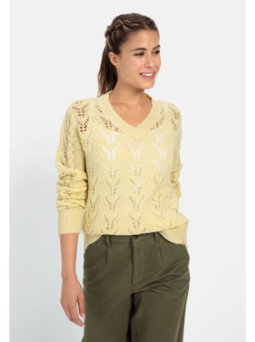 Camel Active Pullover mit V-Ausschnitt in Vanille