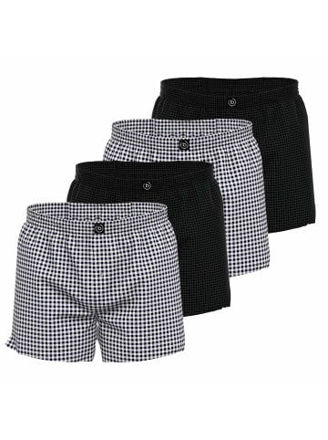 Bugatti Web-Boxershorts 4er Pack in Schwarz