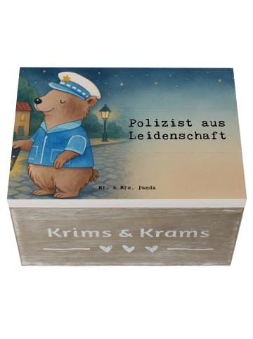 Mr. & Mrs. Panda Truhe Polizist Leidenschaft Design mit Spruch in Weiß