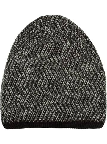 styleBREAKER Strick Beanie Mütze in Schwarz-Grau