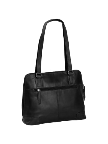 The Chesterfield Brand Wax Pull Up Schultertasche Leder 30 cm Laptopfach in schwarz