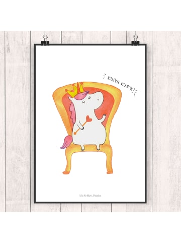 Mr. & Mrs. Panda Wandbild Einhorn Prinzessin ohne Spruch in Weiß