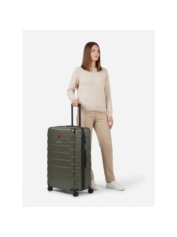 Tonino Lamborghini Milano 4-Rollen Trolley XL 83 cm Sondergrösse mit Dehnfalte olive