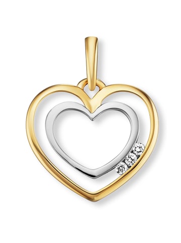 ONE ELEMENT  0.03 ct  Brillant Diamant Herz Anhänger aus 585 Gelbgold in gold