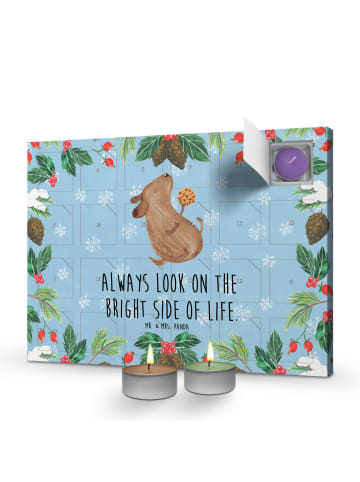 Mr. & Mrs. Panda Duftkerzen Adventskalender Hund Keks mit Spruch in Eisblau