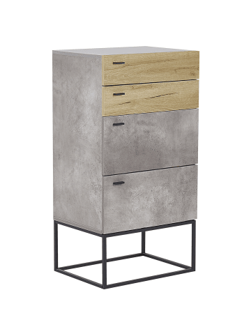 Beliani Kommode ACRA in Grau/Schwarz/Braun - (W) 52 x (H) 106 x (L) 41 cm