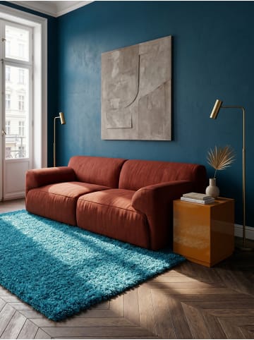 KADIMA DESIGN Teppich Hochflor Shaggy Waschbar Einfarbig RHEIN Strapazierfähig in Türkis