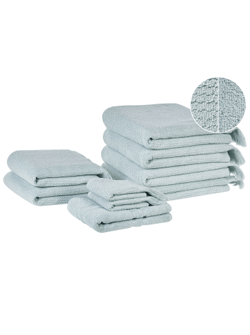Beliani 9er-Set Handtuch ATIU in Grün