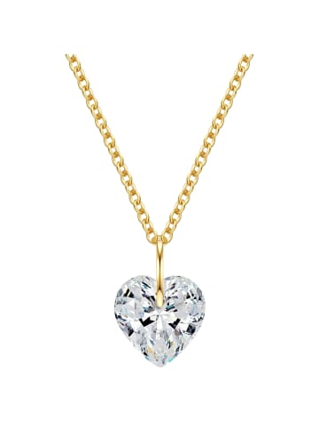 Rafaela Donata Kette Herz aus Sterling Silber mit Zirkonia in gelbgold