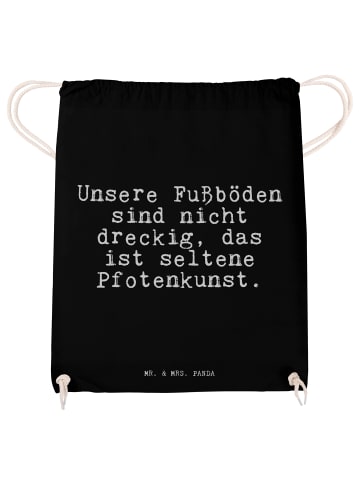 Mr. & Mrs. Panda Stoffrucksack Unsere Fußböden sind nicht... mit... in Schwarz