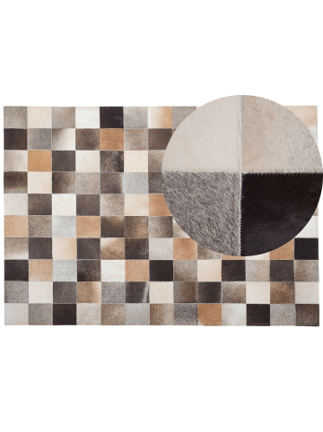 Beliani Patchwork SOKE in Bunt/Braun/Grau - (W) 160 x (H) 0.6 x (L) 230 cm