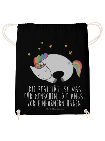 Mr. & Mrs. Panda Beutel Einhorn Nacht mit Spruch in Schwarz