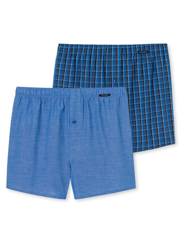 Schiesser Web-Boxershorts 2er Pack in Blau