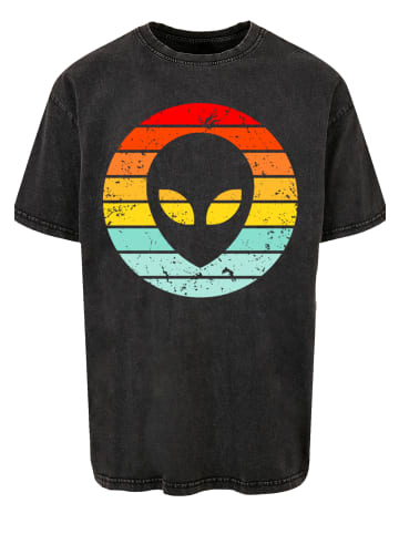 F4NT4STIC Oversize T-Shirt Alien Retro Sonnenuntergang in schwarz