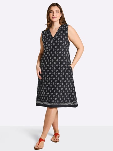 sheego Jersey-Kleid in schwarz-ecru-bedruckt