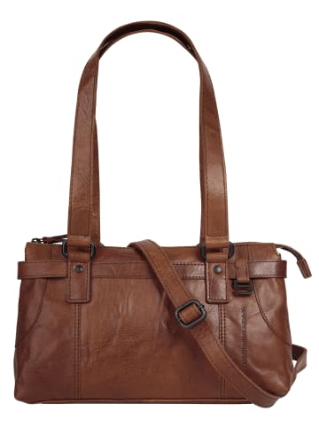 SPIKES & SPARROW Handtasche echt Leder in cognac
