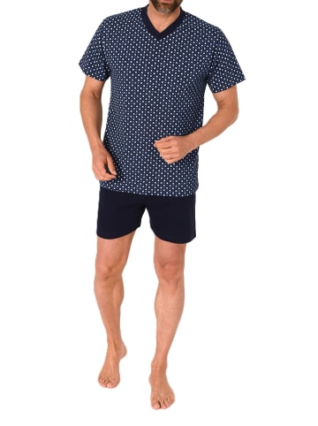 NORMANN kurzarm Schlafanzug Shorty Pyjama print - 77242 in navy