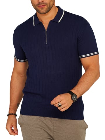 SOUL STAR Poloshirt - S2VALKA Basic Kurzarm Polo Hemd Feinstrick in Navy