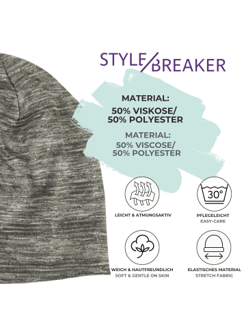 styleBREAKER Beanie Mütze in Oliv meliert