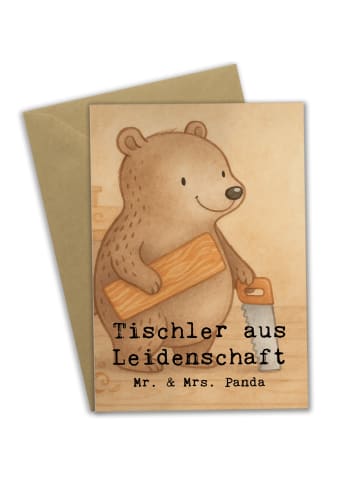 Mr. & Mrs. Panda Grußkarte Tischler Leidenschaft Design mit Spruch in Weiß