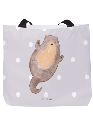 Mr. & Mrs. Panda Strandtasche Otter Umarmen ohne Spruch in Grau Pastell