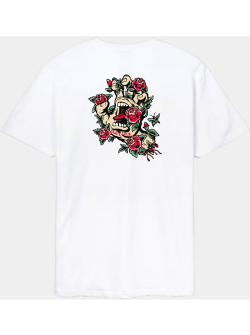 Santa Cruz T-Shirt "Screaming Rose Flash Hand T-Shirt" in Weiß
