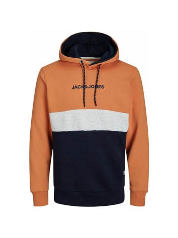 Jack & Jones Kapuzensweatshirt JJEREID BLOCKING SWEAT HOOD NOOS L in Orange