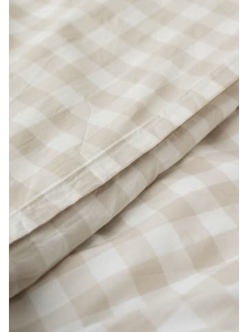 MELA Perkal Bettwäsche Set Style MAJULI Check in birke - naturweiss karo