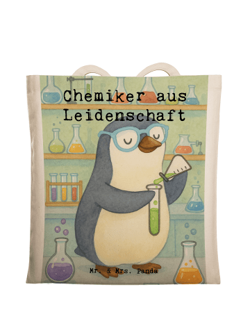 Mr. & Mrs. Panda Shopping Tasche Chemiker Leidenschaft Design mi... in Weiß