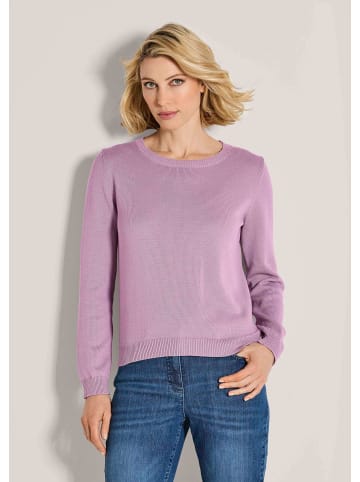 MADELEINE Schlichter Baumwollpullover mit Rundhals in wildrose