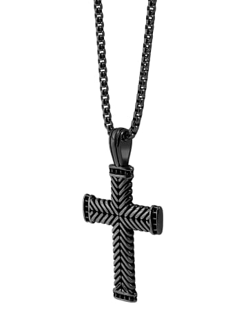 Adeliás Unisex Halskette mit Anhänger – Kreuz aus Edelstahl in silber