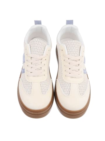 Ital-Design Freizeitschuh in Hellgelb und Blau