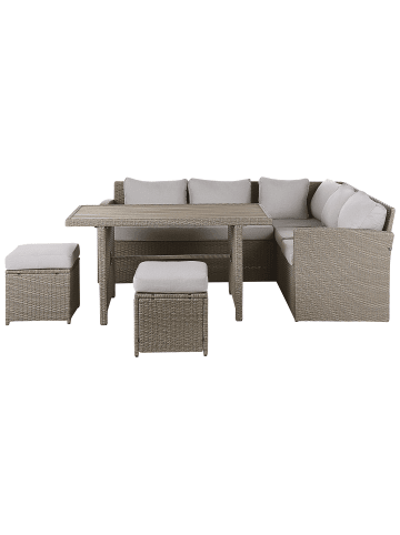 Beliani 16-tlg Gartentisch Set BARDI in /Grau/Beige