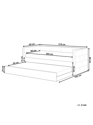 Beliani Kinderbett CHAVONNE in Grün - (W) 99 x (H) 80 x (L) 218 cm